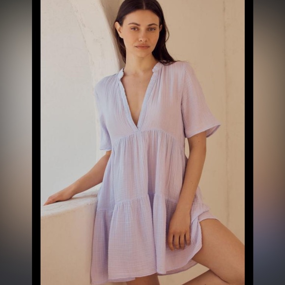 Anthropologie Dresses & Skirts - Anthropologie The Kallie Flowy Tunic Dress lavender